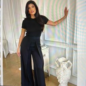 Polyester Dress Pants-Tulip Overskirt